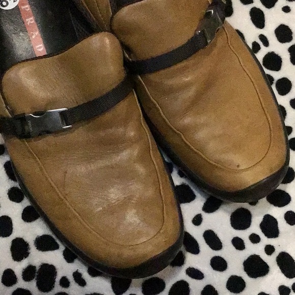 Prada Tan Brown Buckle Leather Loafer 8.5 Made in Italy - Picture 9 of 9
